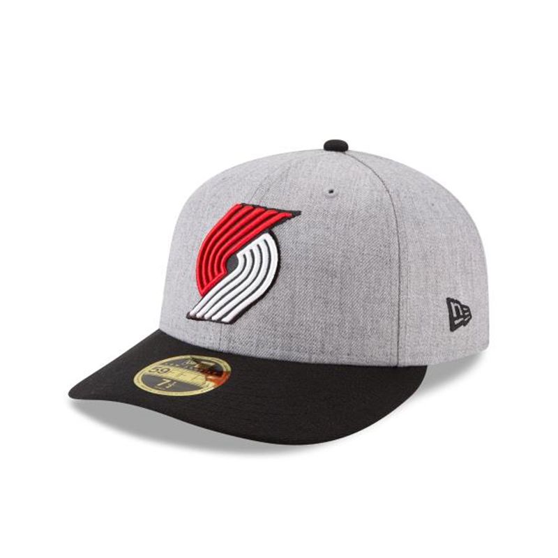 NBA Portland Trail Blazers Heather Low Profile 59Fifty Fitted (LEQ3831) - Grey New Era Caps